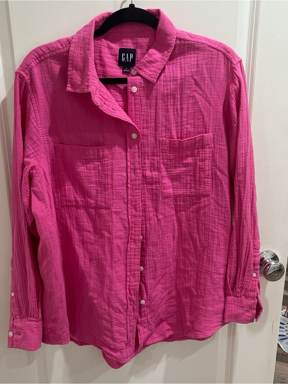 GAP Bright Pink Button-Front Shirt